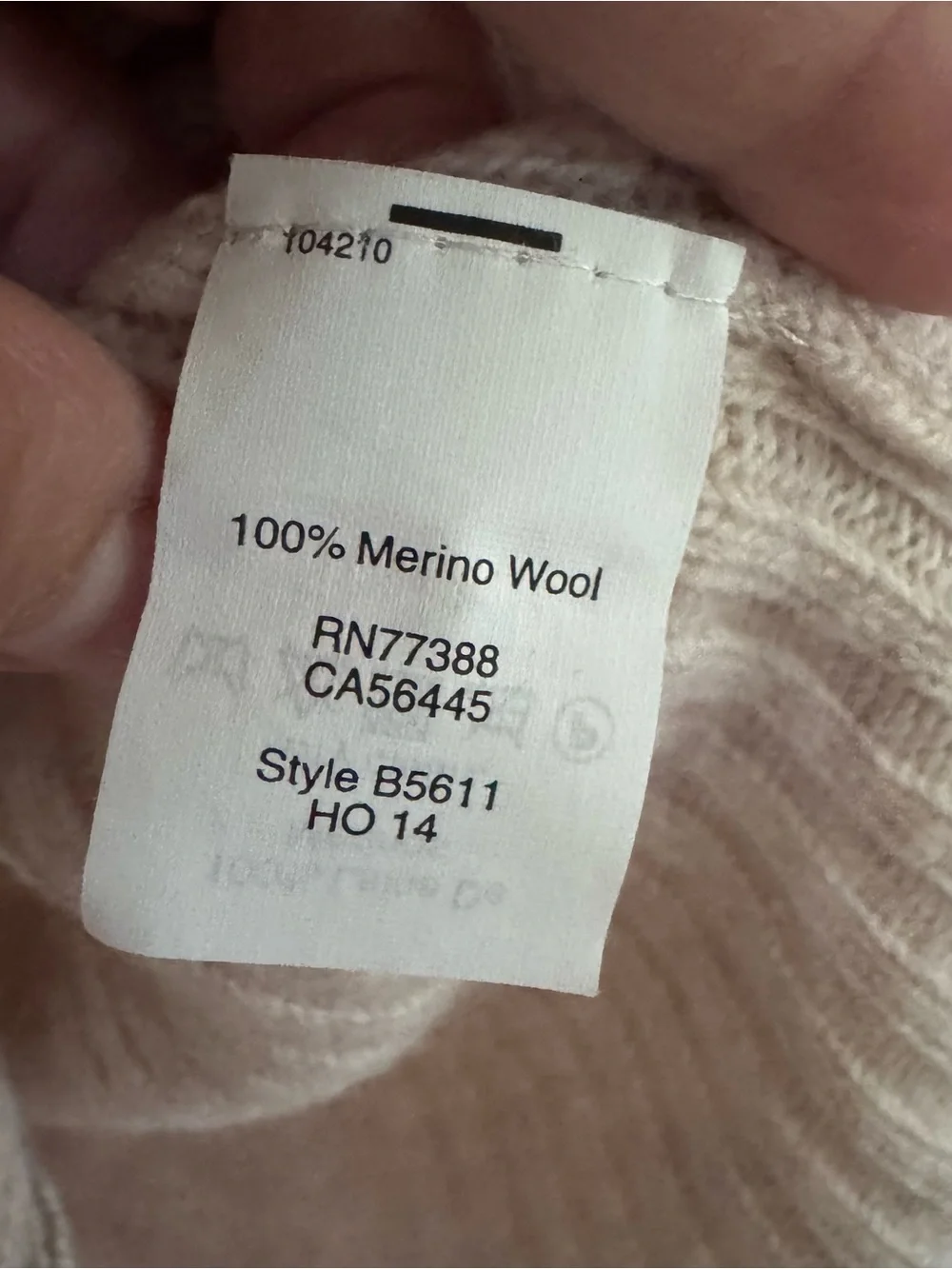 Madewell 100 % Merino wool Ribbed Yoke Button-Side Sweater cream XS